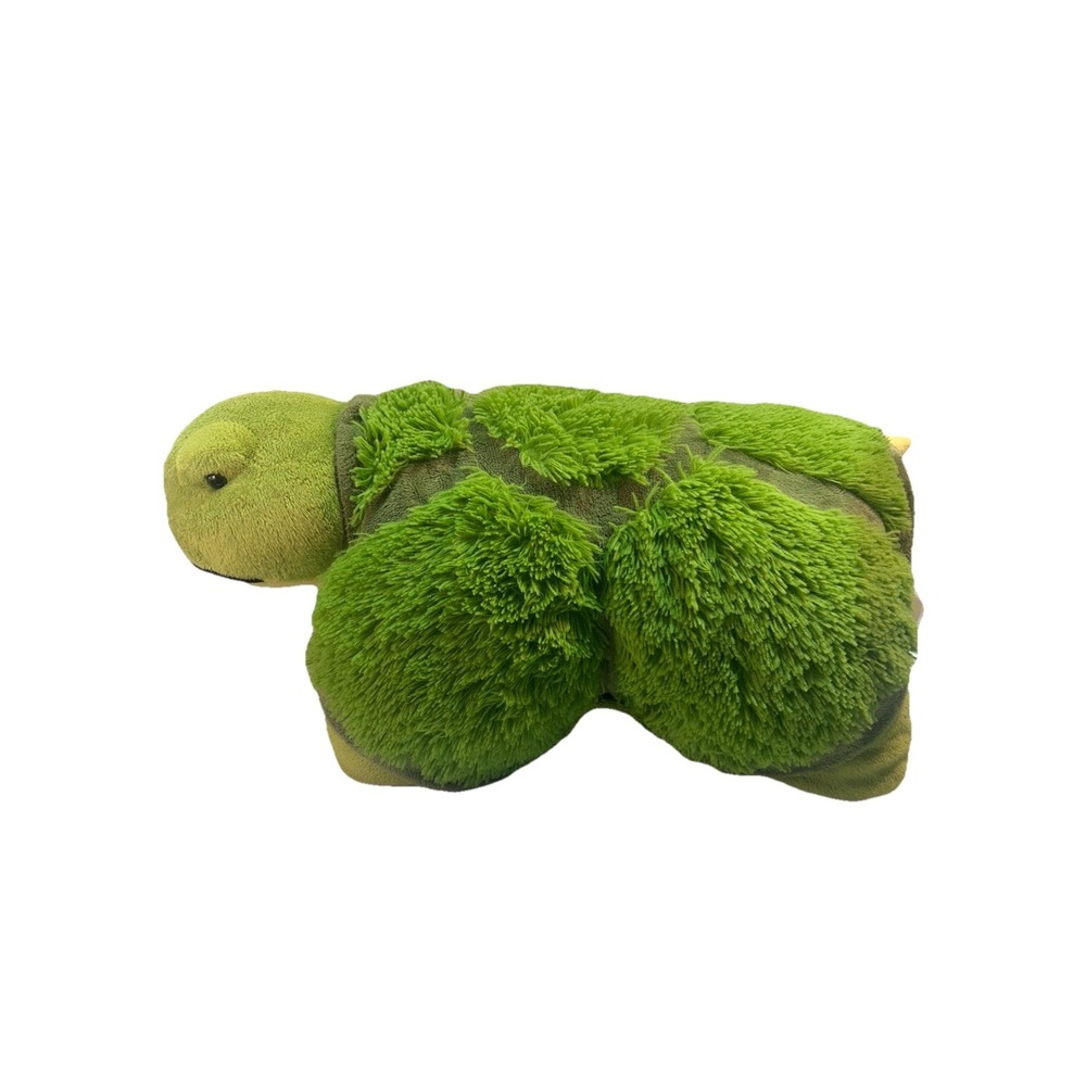 Pillow Pets Tardy Turtle 18" Green Plush 2010 Retired Animal Foldable Toy‎
